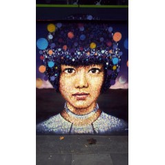 Street art girl portrait