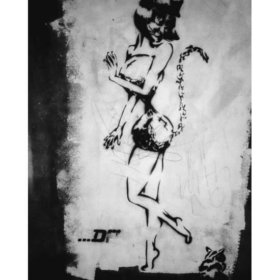 Street art girl stencil